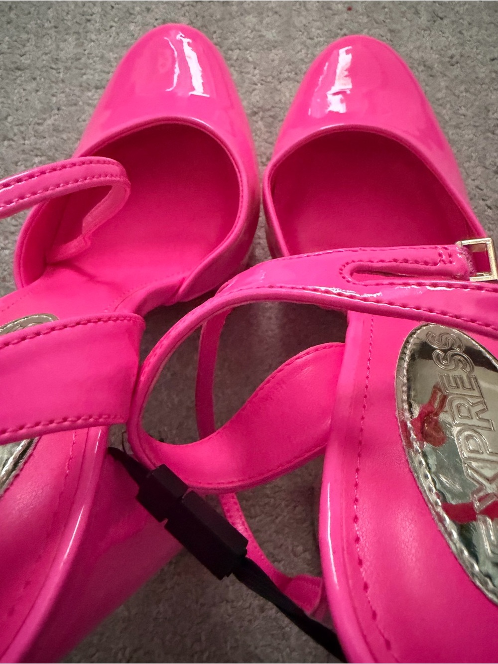 Express Hot Pink Patent Platform Heels - Picture 3 of 5
